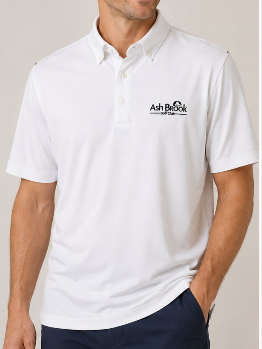 LOFT8 Ash Brook Golf Club White Performance Polo Shirt Approx. Men's XL